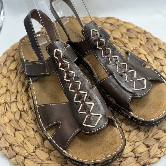 Natural Soul by Naturalizer Caleb Comfort Genuine Leather Upper Sandals - Picture 1 of 8